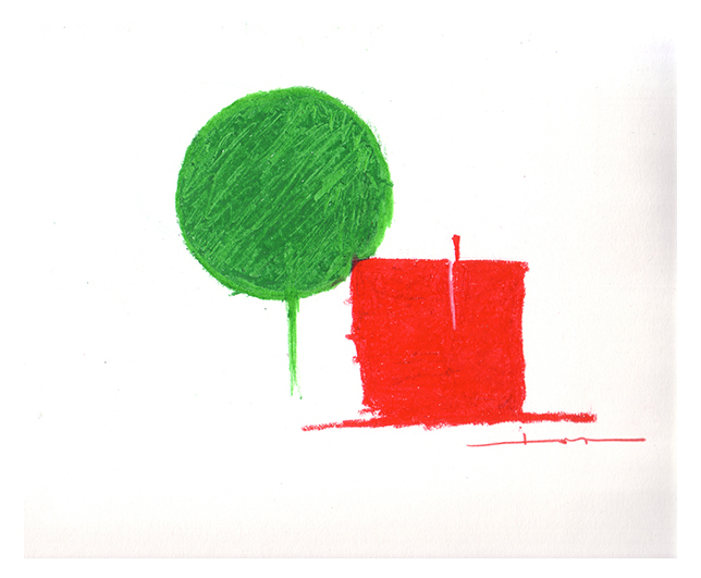 There oil stick on paper